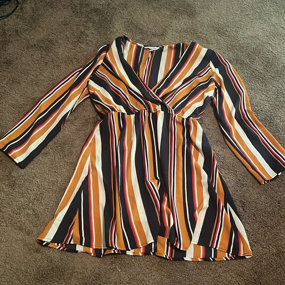 Striped long sleeve dress
